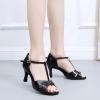 CsgrFagr Women's Strappy Sandals Summer Women's Large Latin Dance Shoes Square Dance Sandals Latin Dance Shoes High (Black, 6.5) view 3