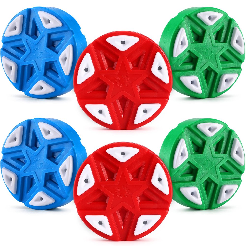 TOBWOLF 6 Pack Inline Roller Hockey Pucks for Indoor Outdoor Hockey, Street Hockey Pucks Driveway Hockey Puck Multifunctional Hockey Balls Off-ice Training Pucks for Controlled Passing & Shooting