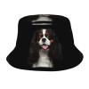 Bucket Hats Cavalier King Charles Spaniel On Black Travel Fisherman Hat Sun Hat view 1