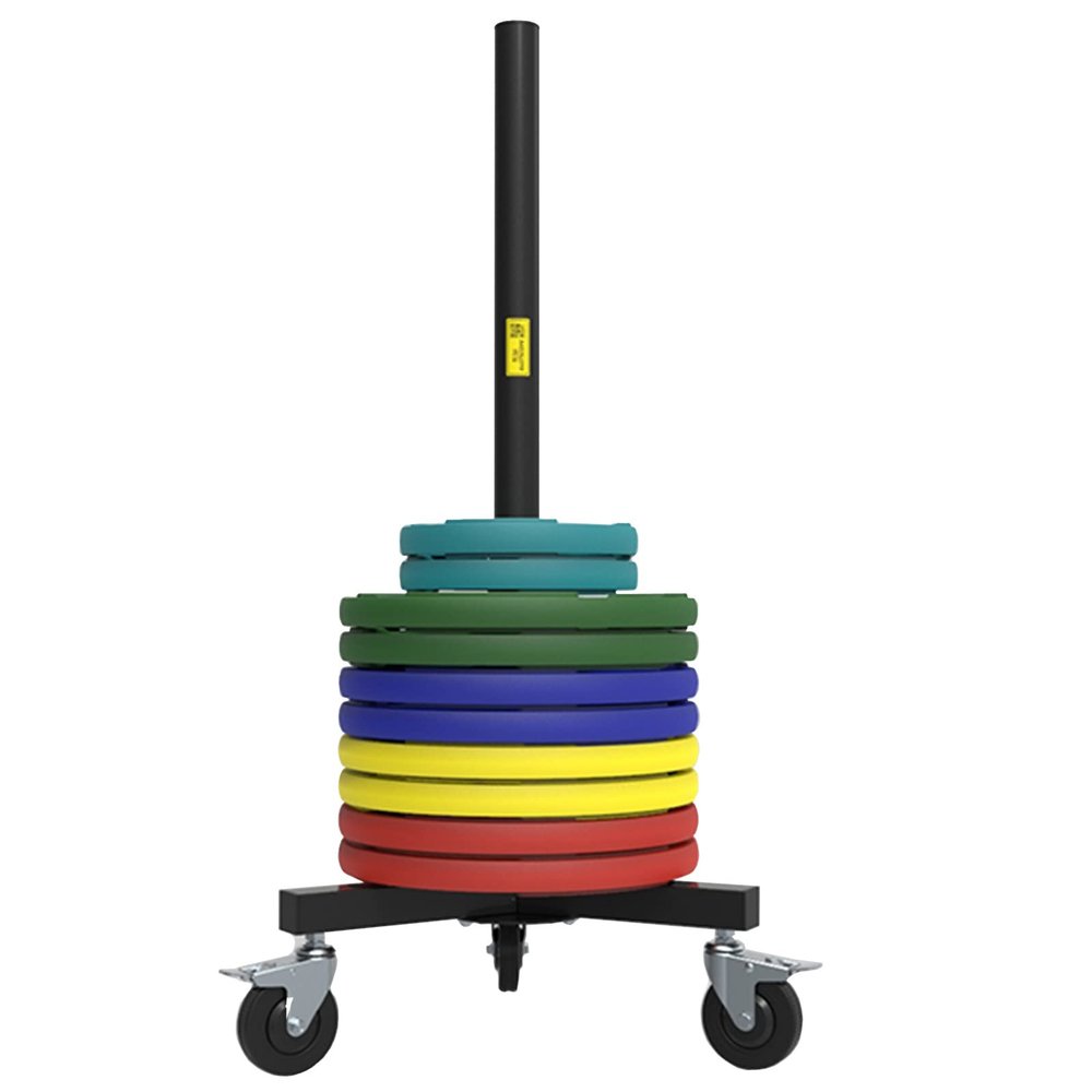 Katzowen Sports Ball Storage Rack Home Gym Weight Plate Rack with Wheels, Vertical Rolling Weight Plate Storage Cart Heavy Duty Steel, Strength Training/Powerlifting