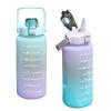 2000ml Sports Water Bottle, Portable Water Bottle with Time to Drink, Lightweight Motivational Water Botte with Time Marker, Large PC Water Bottle for Fitness, Cycling, Gym, Outdoor (Green to Purple) view 2
