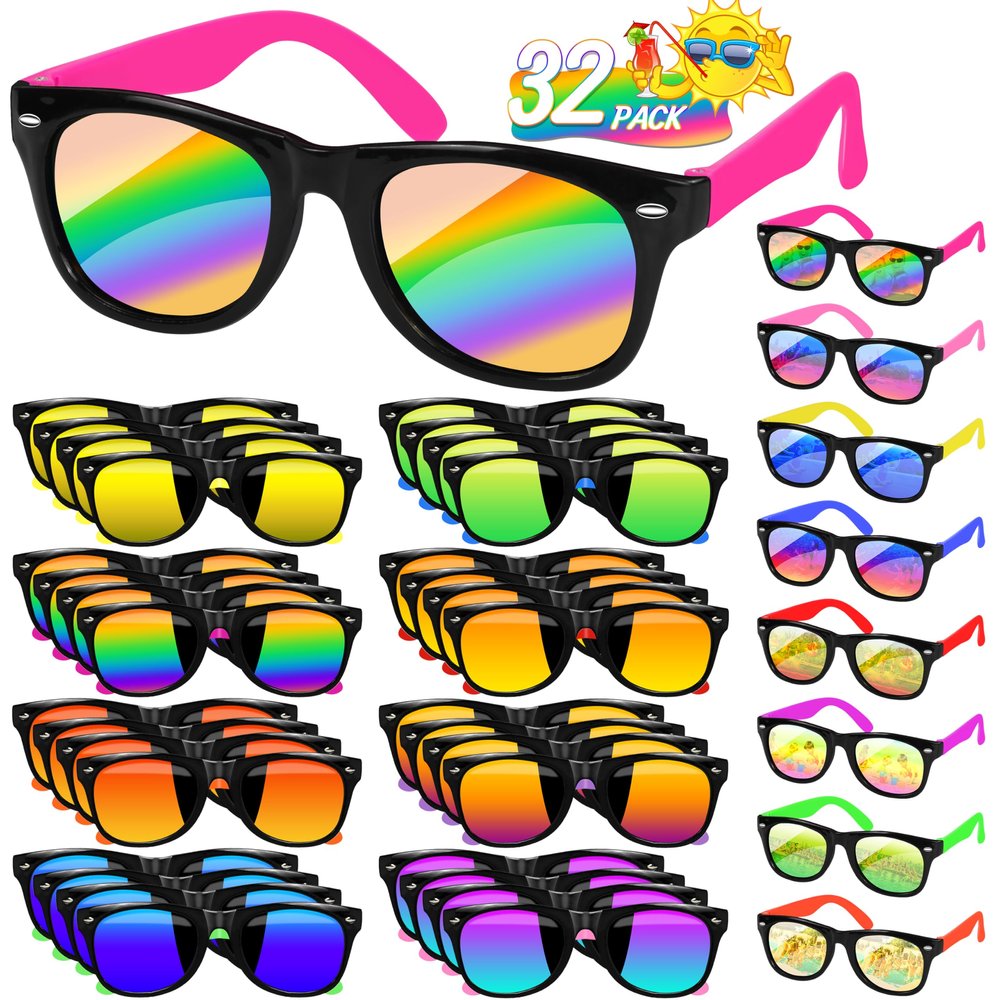 32 Pack Sunglasses Bulk, Sunglasses Kids Party Favor, Boys and Girls, Pool Toys, Summer Toys, Party Toys, Goody Bag Stuffers