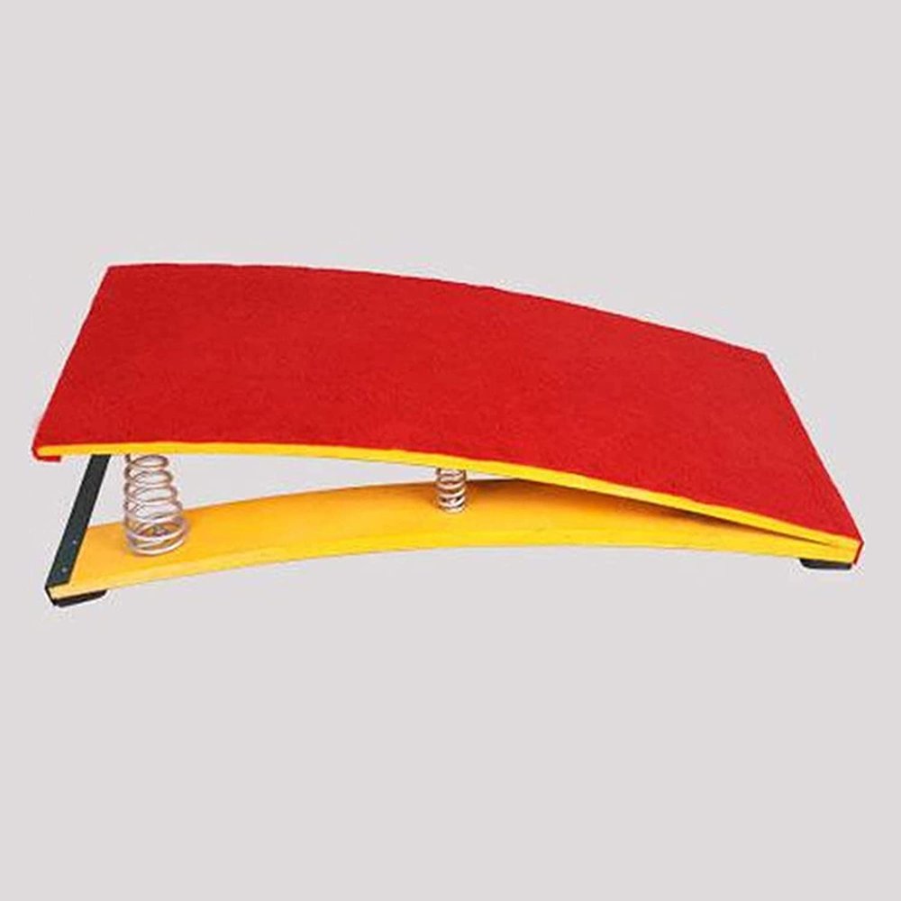 Katzowen Kids Gymnastics Springboard, Small Beginner Spring Board for Home Shcool Training, Elastic Board with 4 Spring, Jump Pad, Red Felt, Daughter/Son Gifts