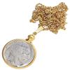 1937 INDIAN HEAD BUFFALO NICKEL 5 CENT GOLD COLOR 24" NECKLACE EBS3081GLD/41623 view 1