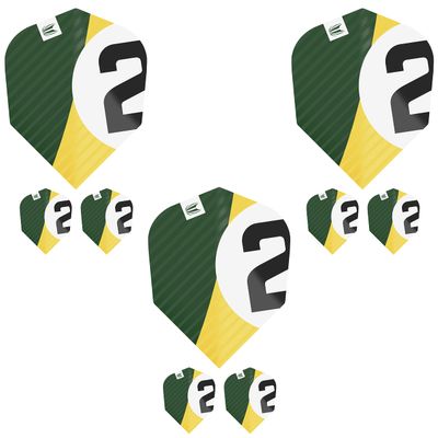 Target Darts Chicane Design 3 x Sets of Pro. Ultra Green No.6 Dart Flights - 9 in Total