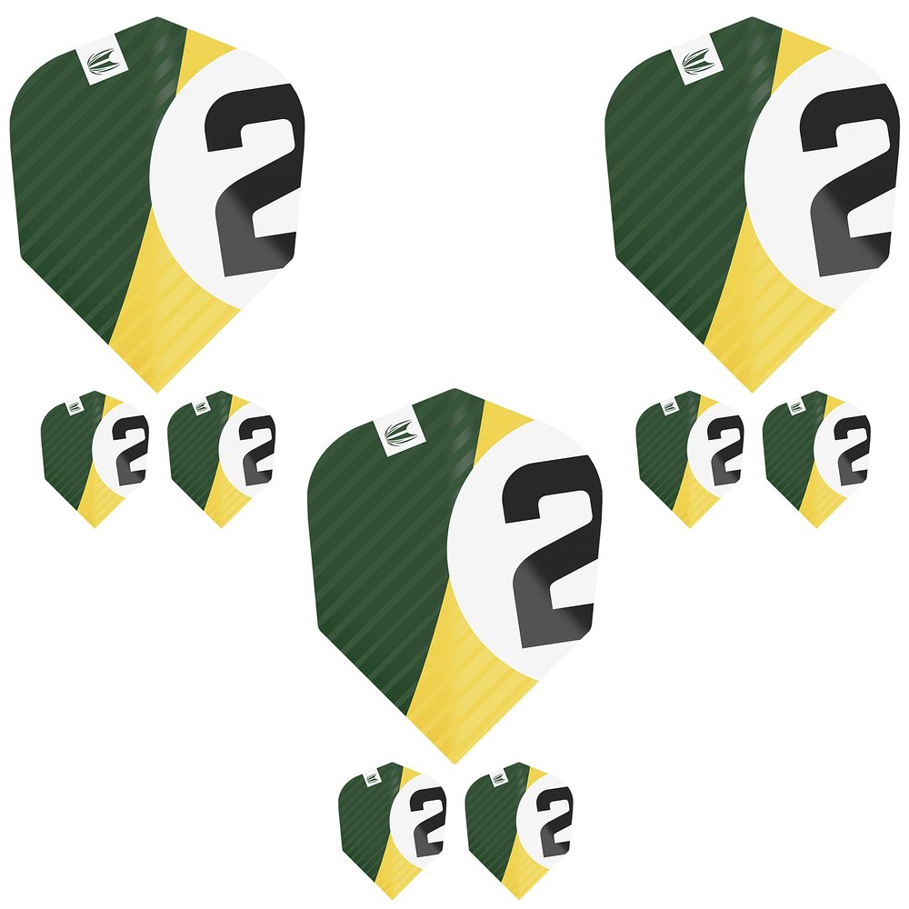 Target Darts Chicane Design 3 x Sets of Pro. Ultra Green No.6 Dart Flights - 9 in Total