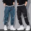 AAPAH Reflective Black Casual Cargo Pants Men Streetwear Korean Harem Trend Loose Trousers Techwear Male Pantalon s2 XL view 2