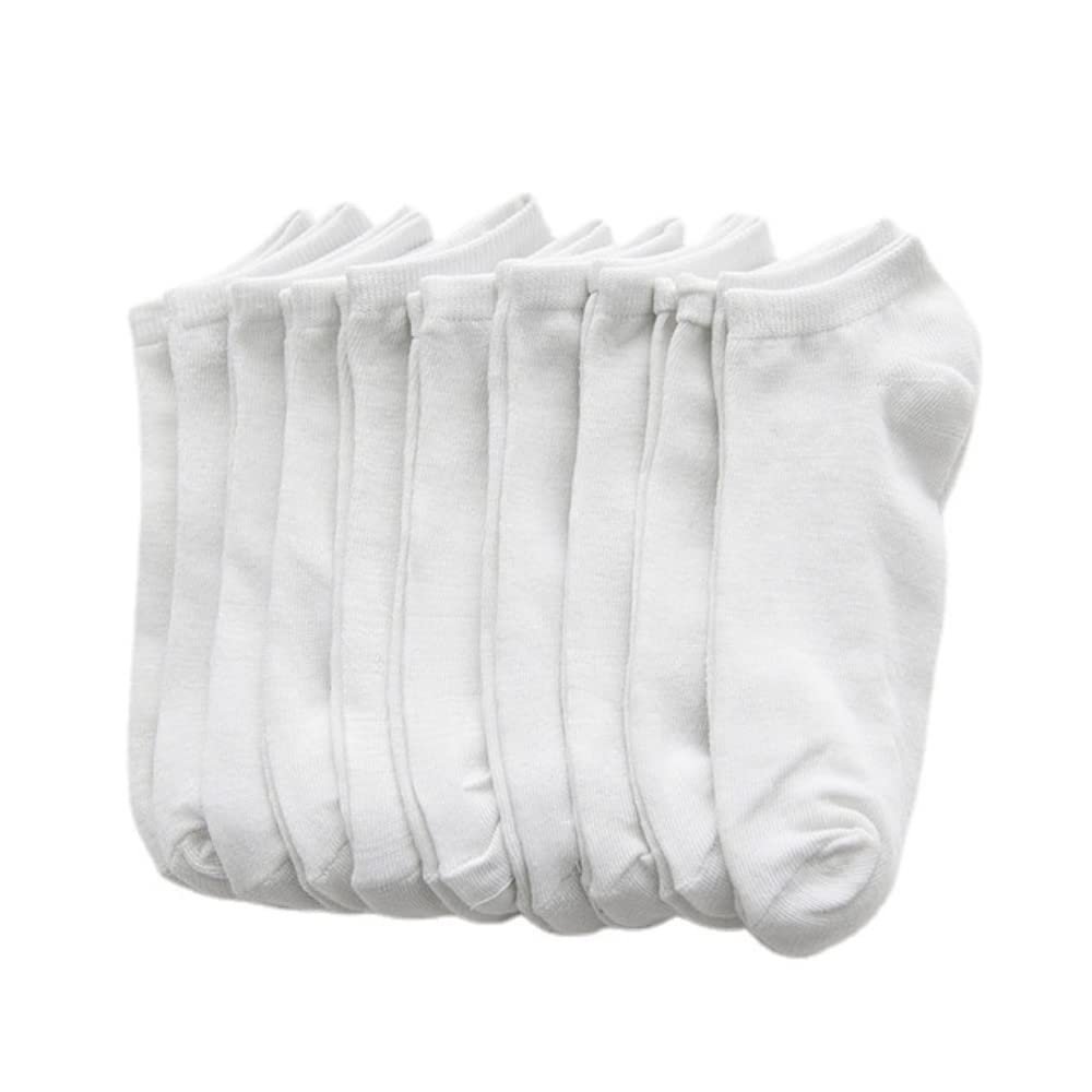 Drincoshow 12Pairs Summer Ankle Socks Extra Large Low Cut Socks Boat Socks No Show Cotton Socks X Size,XL Size (12Pair White,XL(9.5+))