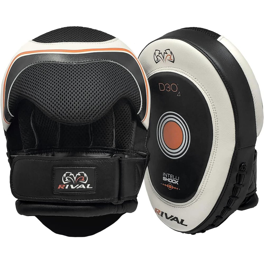 RIVAL Boxing RPM10 2.0 Intelli-Shock Punch Mitts - Bigger Punching Surface for Maximum Impact Absorption, Pre-Curved, Built-in Grip