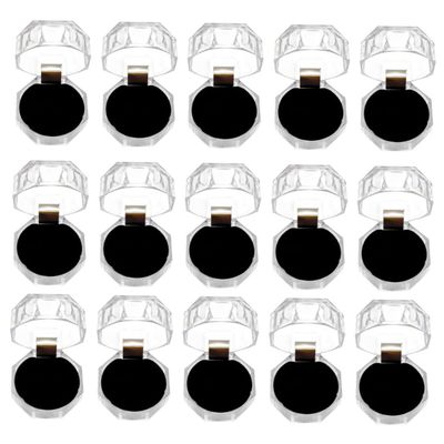 STOBAZA Plastic Rings 20pcs Boxes Crystal Ring Box Clear Container Party Holder Storage Case Stand for Jewelry Ear present Boxes for Jewelry Organizer present