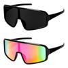 FLAWLESS EYEWEAR Oversized Shield Wraparound Sports Sunglasses for Men Women Outdoor One Piece Visor Mirror Sport Glasses (Black-Purple) view 1