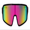 FLAWLESS EYEWEAR Oversized Shield Wraparound Sports Sunglasses for Men Women Outdoor One Piece Visor Mirror Sport Glasses (Black-Purple) view 4
