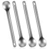 Hoolerry 4 Pieces Camping Spoon Long Handle Titanium Spoon Lightweight Ultralight Portable Flatware Soup Utensil for Outdoor Camping Backpacking Hiking Travel Picnic(Silver) view 1