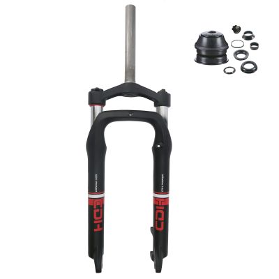 CDHPOWER Bike 26" x 4.0" Fat Suspension Fork w/ 1-1/8" Headset Combo, 28.6mm Single Shoulder Straight Tube Disc Brake Bicycle Front 4.0 Fat Tire Fork