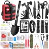 LUXMOM Gifts for Men Dad Christmas, Survival Kit and First Aid Kit, 142 Pcs Survival Gear and Equipment with Molle Pouch, Camping Essentials for Men Outdoor Adventure view 1