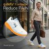 Gravity Defyer g-defy Mighty Walk New Walking Shoes for Men | Comfortable Orthopedic Shoes for Standing All Day | Patented VersoShock Technology | Wide Toe Box White, Blue, Orange view 4