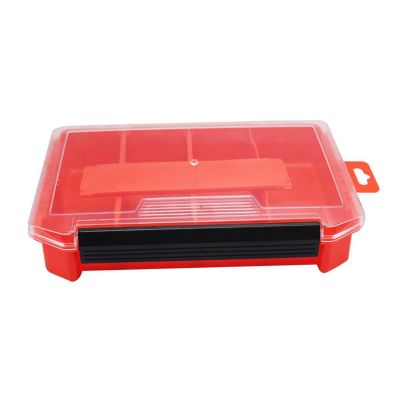 DYPASA Tackle Box Fishing Gear Portable Storage Box Bait Box Multicolor Double-Sided Plastic Single Layer Fishing Tackle Box Bag for Angling Bait Box (Color : Citrus Red)