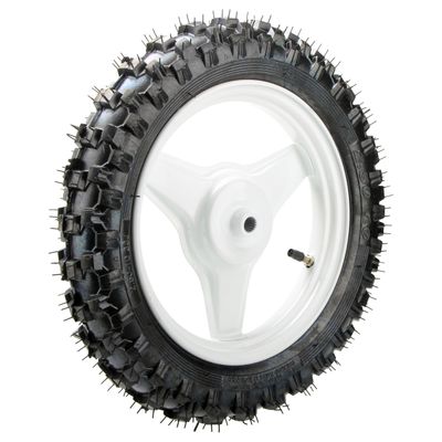 SUNQIAO 1.40-10 Rear Wheels 2.50-10 Tyres Assembly for PW50 PY50 PEEWEE 50CC Y Zinger Kid Bikes (White)