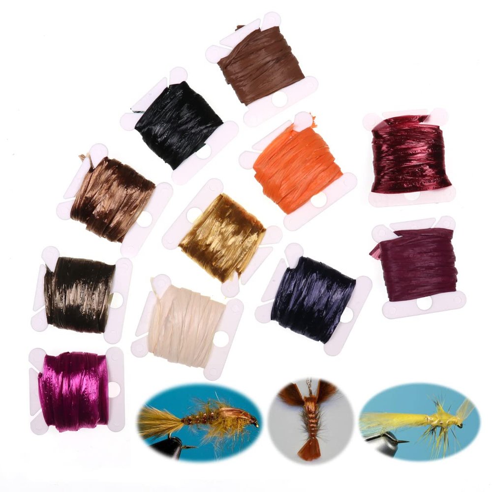 WellieSTR 10cards Swiss Straw Raffia Fly Tying Absorbent Nymph Wing Cases Scuds Sowbugs Tying Materials for Crayfish Making