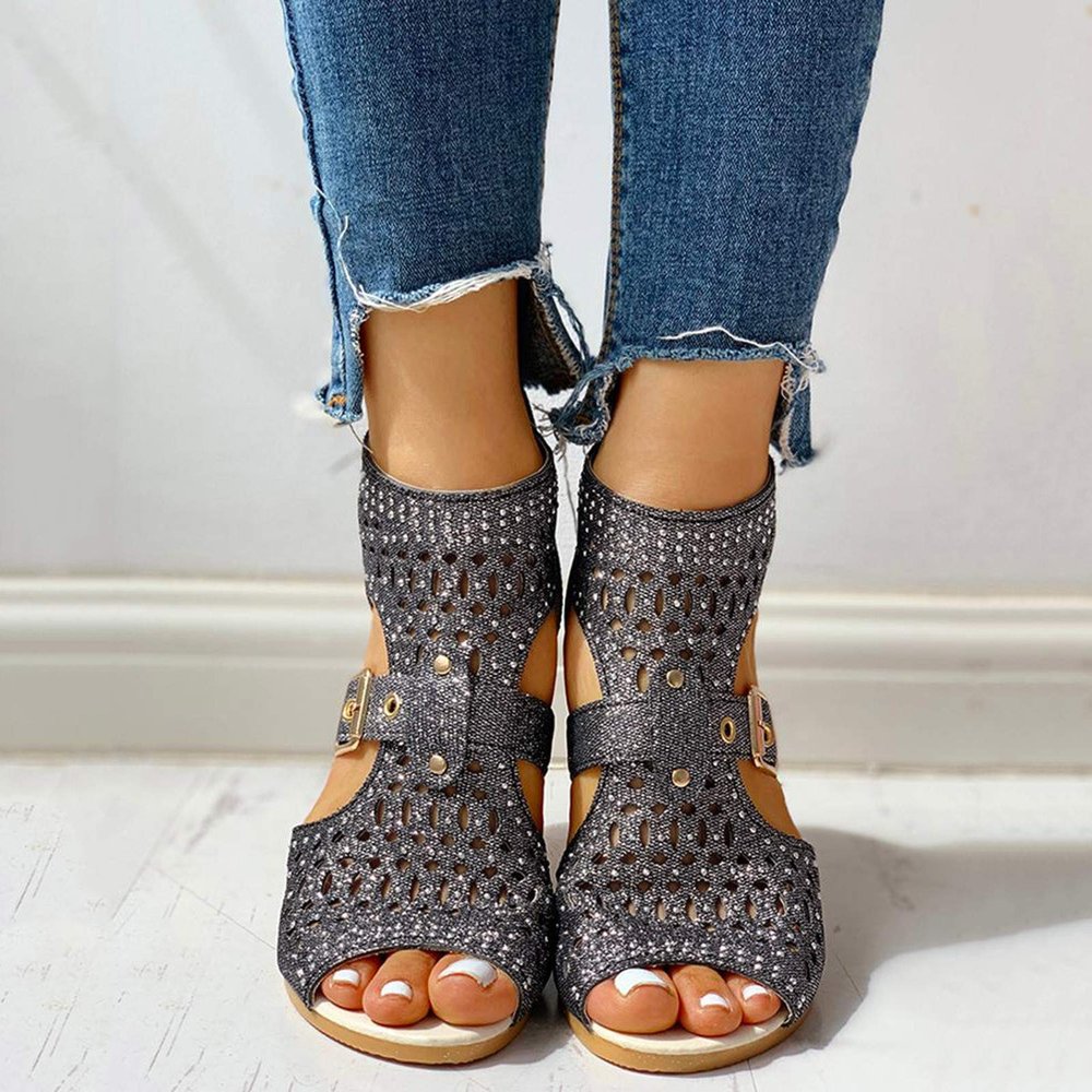 Wedge Sandals for Women Dressy Summer,Women Open Toe Sandal Hollow Out Gladiator Sandals High Top Ankle Zipper Low Heels Sandals Dressy Wedding Party Shoes Platform Sandals
