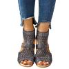 Wedge Sandals for Women Dressy Summer,Women Open Toe Sandal Hollow Out Gladiator Sandals High Top Ankle Zipper Low Heels Sandals Dressy Wedding Party Shoes Platform Sandals view 3