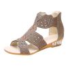 Wedge Sandals for Women Dressy Summer,Women Open Toe Sandal Hollow Out Gladiator Sandals High Top Ankle Zipper Low Heels Sandals Dressy Wedding Party Shoes Platform Sandals view 3