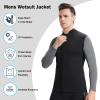 TBLUITE Women Wetsuit Top Swim Jacket Mens Youth Wet Suit Shirt 2mm Neoprene Thermal Swimsuit Front Zip Long Sleeve Cold Water Keep Warm Snorkeling Diving Surfing view 3