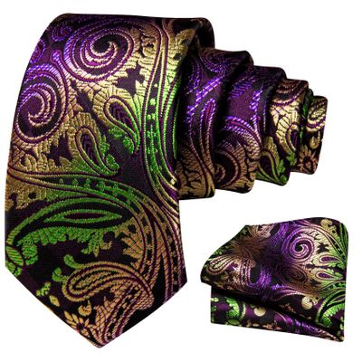 Barry.Wang Boy's Slef Necktie Kids Tie Regular Silk Woven Stripe Flower Solid School Uniforms Pocket Square Wedding Party