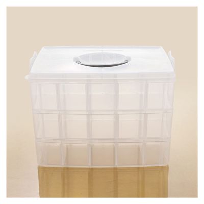 DYPASA Tackle Box Detachable Three-Layer Portable Transparent Plastic Jewelry Cosmetic Storage Box Fishing Gear Storage Box 30-Compartment Bait Box