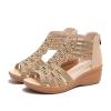 Wedge Sandals for Women Dressy Summer,Women Open Toe Sandal Hollow Out Gladiator Sandals High Top Ankle Zipper Low Heels Sandals Dressy Wedding Party Shoes Platform Sandals view 3