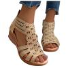 Wedge Sandals for Women Dressy Summer,Women Open Toe Sandal Hollow Out Gladiator Sandals High Top Ankle Zipper Low Heels Sandals Dressy Wedding Party Shoes Platform Sandals view 4