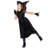 AGQT Witch Costumes Black for Toddler Girls Fancy Party Dress Up 4Pcs Halloween Carnival Dionysia Mardi Gras Dress Size 9-11 Years view 3