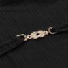 Women's T-Shirt Ribbed Knit Chain Front Tie Back Crop Tee T-Shirt for womenJIEHUA (Color : Black, Size : X-Small) view 4