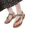 Gladiator Sandals for Women,Women's Comfortable Walking Sandals with Arch Support Elastic Ankle Strap Flats Sandals Outdoor Athletic Hiking Sandals Casual Summer Slip on Bohemian Beaded Dress Shoes view 3