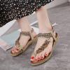 Gladiator Sandals for Women,Women's Comfortable Walking Sandals with Arch Support Elastic Ankle Strap Flats Sandals Outdoor Athletic Hiking Sandals Casual Summer Slip on Bohemian Beaded Dress Shoes view 4