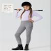 Willit Girls Horse Riding Pants Tights Kids Equestrian Breeches Knee-Patch Youth Schooling Tights Zipper Pockets Stone Gray XS view 3