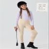 Willit Girls Horse Riding Pants Tights Kids Equestrian Breeches Knee-Patch Youth Schooling Tights Zipper Pockets Light Khaki L view 3