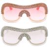 mincl Luxury Oversized Y2k Sunglasses Women Metal Rimless Vintage Silver Sun Glasses Big Rhinestone Sunglasses Female Shades (2pcs-pink&silver) view 1