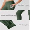 Willit Girls Horse Riding Pants Tights Kids Equestrian Breeches Knee-Patch Youth Schooling Tights Zipper Pockets Army Green L view 3