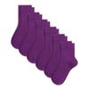 SIPCOLOR Combed Cotton Kids Crew Socks Athletic Quarter Cozy Socks for 6-14 Years Boys Girls 6 Pairs (11-15 Years, Deep purple) view 1