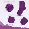 SIPCOLOR Combed Cotton Kids Crew Socks Athletic Quarter Cozy Socks for 6-14 Years Boys Girls 6 Pairs (11-15 Years, Deep purple) view 3
