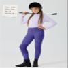 Willit Girls Horse Riding Pants Tights Kids Equestrian Breeches Knee-Patch Youth Schooling Tights Zipper Pockets Purple XS view 3