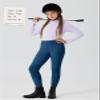 Willit Girls Horse Riding Pants Tights Kids Equestrian Breeches Knee-Patch Youth Schooling Tights Zipper Pockets Peacock Blue S view 3