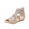 Gladiator Sandals for Women Arch Support,Bohemian Rhinestone Sandals for Women,Ankle High Open Toe Sandals for Women Dressy Summer Slip On Hollow Back Zipper Comfortable Casual Walking Sandals view 2
