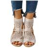 Gladiator Sandals for Women Arch Support,Bohemian Rhinestone Sandals for Women,Ankle High Open Toe Sandals for Women Dressy Summer Slip On Hollow Back Zipper Comfortable Casual Walking Sandals view 3