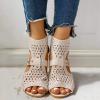 Gladiator Sandals for Women Arch Support,Bohemian Rhinestone Sandals for Women,Ankle High Open Toe Sandals for Women Dressy Summer Slip On Hollow Back Zipper Comfortable Casual Walking Sandals view 4