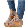Gladiator Sandals for Women Arch Support,Bohemian Peep Toe Ankle Bootie Open Toe Slip On Hollow Back Zipper Shoes Comfortable Walking Wedge Sandals for Women Dressy Summer view 2
