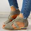 Gladiator Sandals for Women Arch Support,Bohemian Rhinestone Sandals for Women,Ankle High Open Toe Sandals for Women Dressy Summer Slip On Hollow Back Zipper Comfortable Casual Walking Sandals view 1