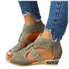 Gladiator Sandals for Women Arch Support,Bohemian Rhinestone Sandals for Women,Ankle High Open Toe Sandals for Women Dressy Summer Slip On Hollow Back Zipper Comfortable Casual Walking Sandals view 2
