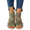 Gladiator Sandals for Women Arch Support,Bohemian Rhinestone Sandals for Women,Ankle High Open Toe Sandals for Women Dressy Summer Slip On Hollow Back Zipper Comfortable Casual Walking Sandals view 4
